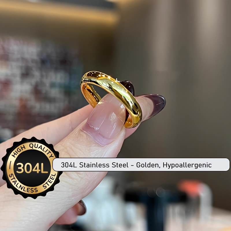 Hypoallergenic Classic Golden Wedding Band Ring, 6mm
